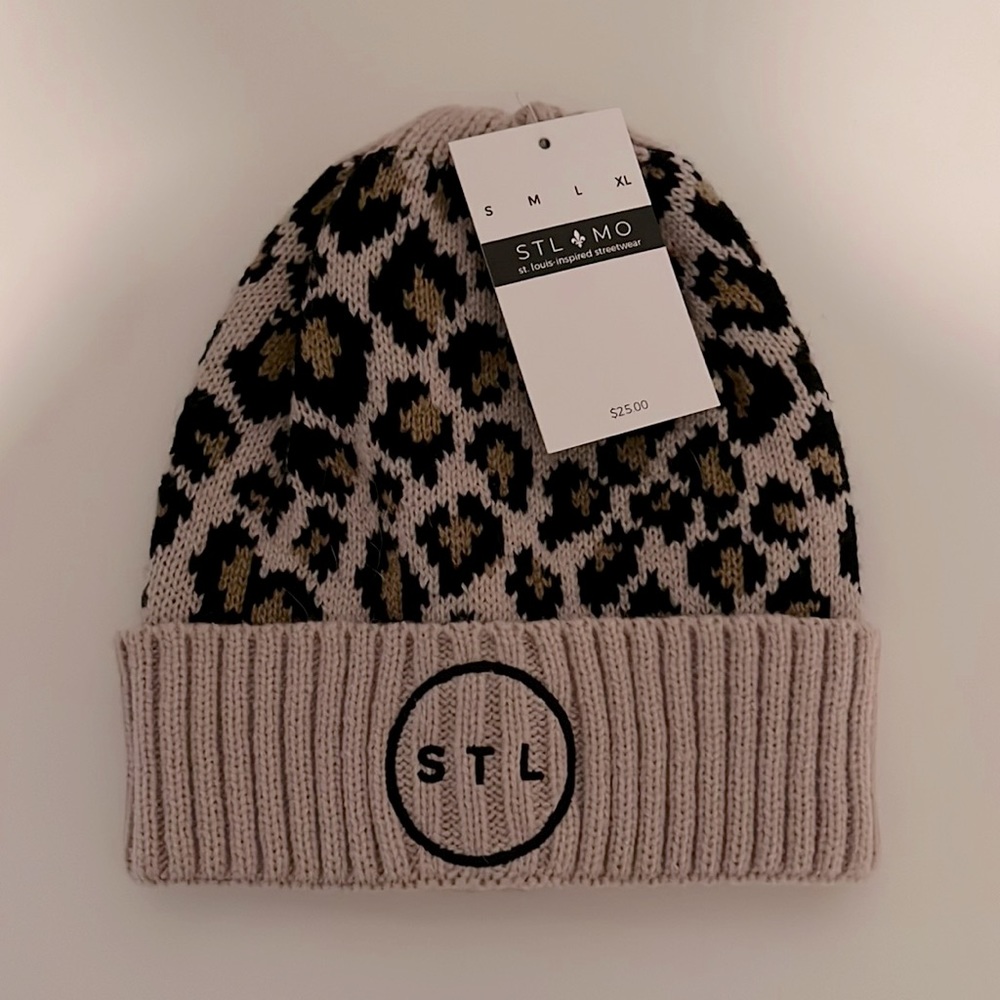 NWT Arch Apparel St. Louis STL Leopard Beanie